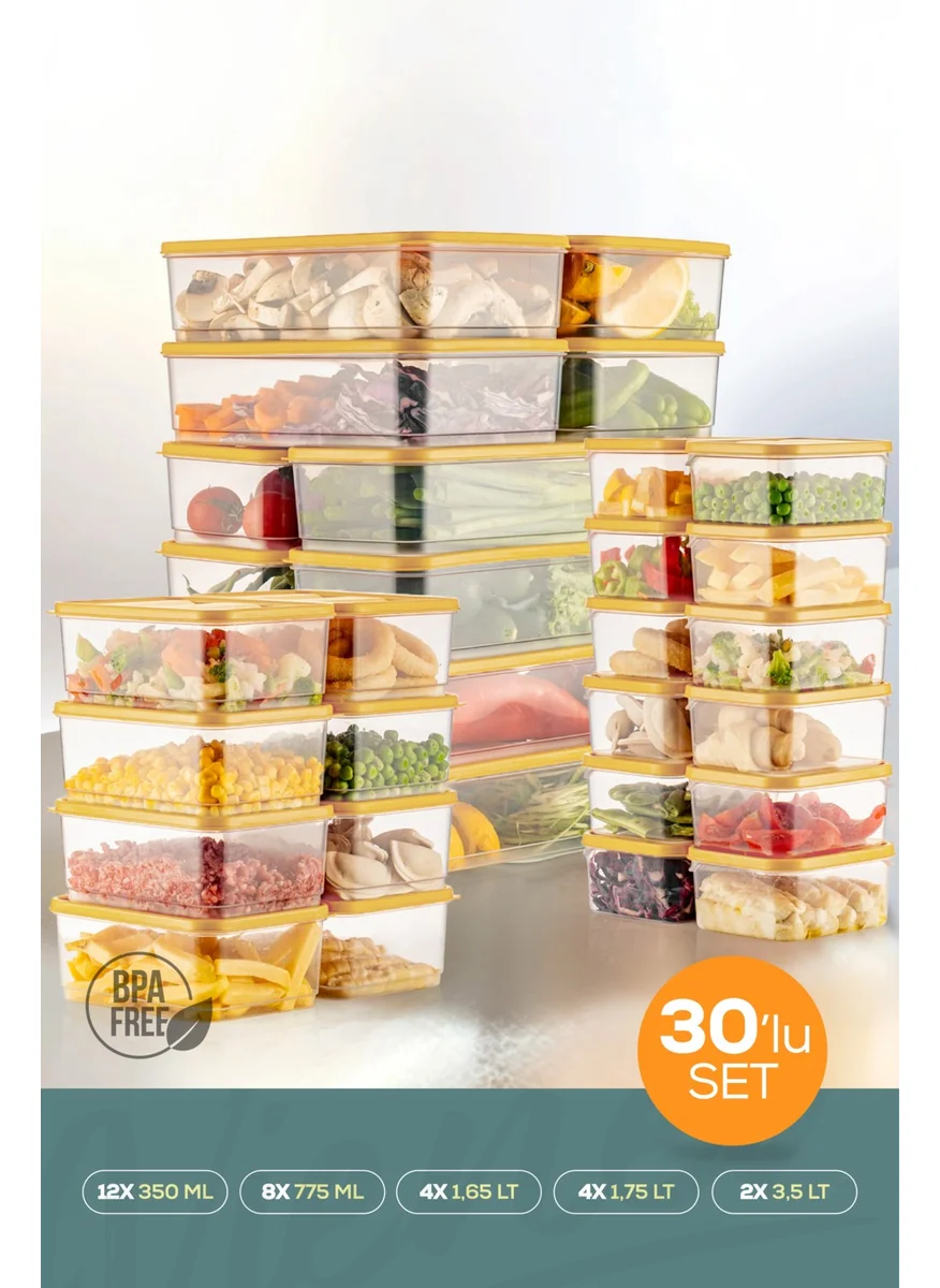 Vienev 30LU Refrigerator Organizer Microwaveable Freezer Storage Container Yellow
