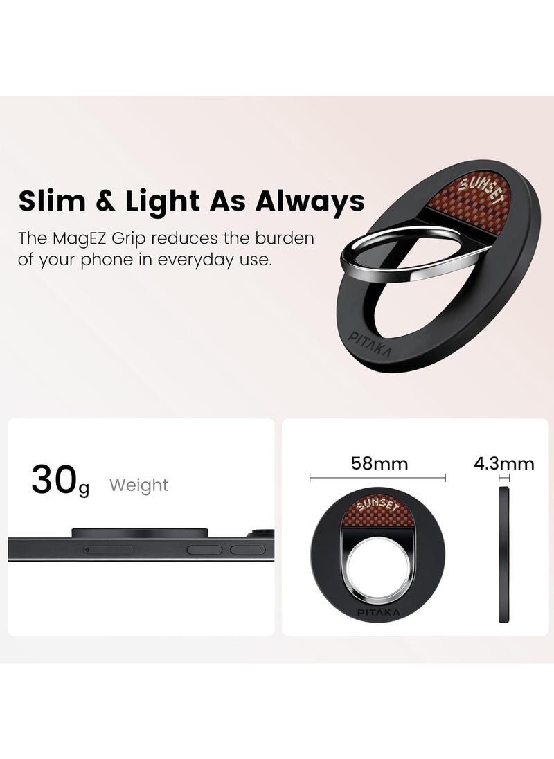 PITAKA - PITAKA Ultra Slim Case for iPhone 16 Pro with MagSafe Phone Ring Holder Premium Caseless Look Protective Case Crafted from Durable 600D Aramid Fiber, Ultra-Thin & Lightweight, Scratch-Resistant with Enhanced 3D Grip - Sunset - Image 1