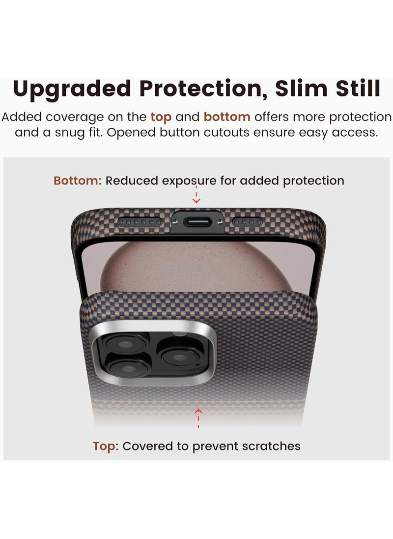 PITAKA - PITAKA Ultra Slim Case for iPhone 16 Pro with MagSafe Phone Ring Holder Premium Caseless Look Protective Case Crafted from Durable 600D Aramid Fiber, Ultra-Thin & Lightweight, Scratch-Resistant with Enhanced 3D Grip - Sunset - Image 1