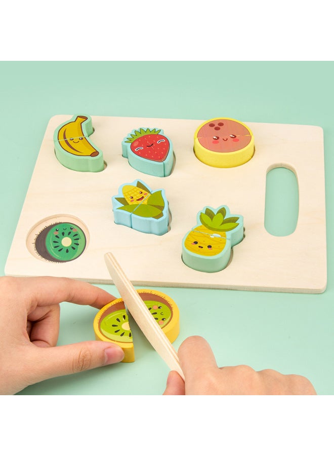 Fruit Cutting Music Watching Three-dimensional Puzzle Children's Puzzle Early Education Fruit And Vegetable Cognition Play House Puzzle Building Blocks-Color:Fruit Cut To See For Apple Style  - Image 5