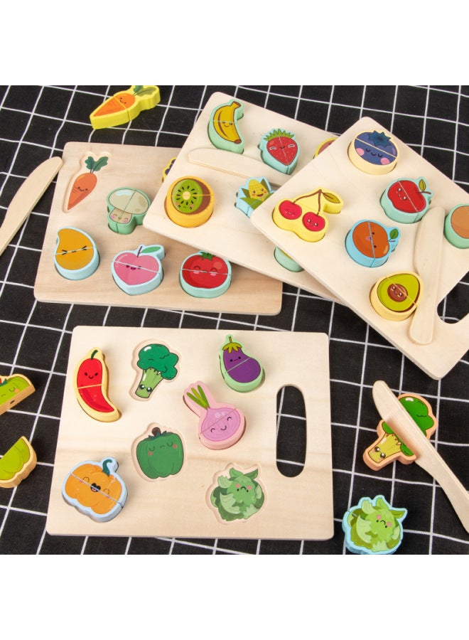 Fruit Cutting Music Watching Three-dimensional Puzzle Children's Puzzle Early Education Fruit And Vegetable Cognition Play House Puzzle Building Blocks-Color:Fruit Cut To See For Apple Style  - Image 4