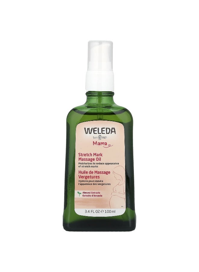Weleda, Mama, Stretch Mark Massage Oil, Almond Extracts, 3.4 fl oz (100 ml) - Image 1