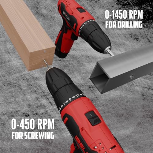IBELL 12V Cordless Drill Driver CD12-74|17 Settings (+1 Mode setting)|1450 RPM|10mm Keyless Chuck|LED Light |2-Speed Mode|1500mAh Battery|32 Accessories|Perfect for Home & DIY Projects - Image 2