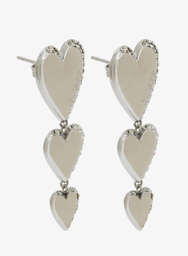 GUESS Multi Hearts Drop Earrings