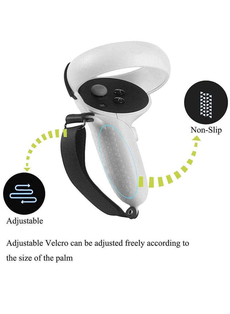 1 Pair Controller Grips Cover with Knuckle Straps Compatible with Oculus Quest 2 Accessories - Image 2