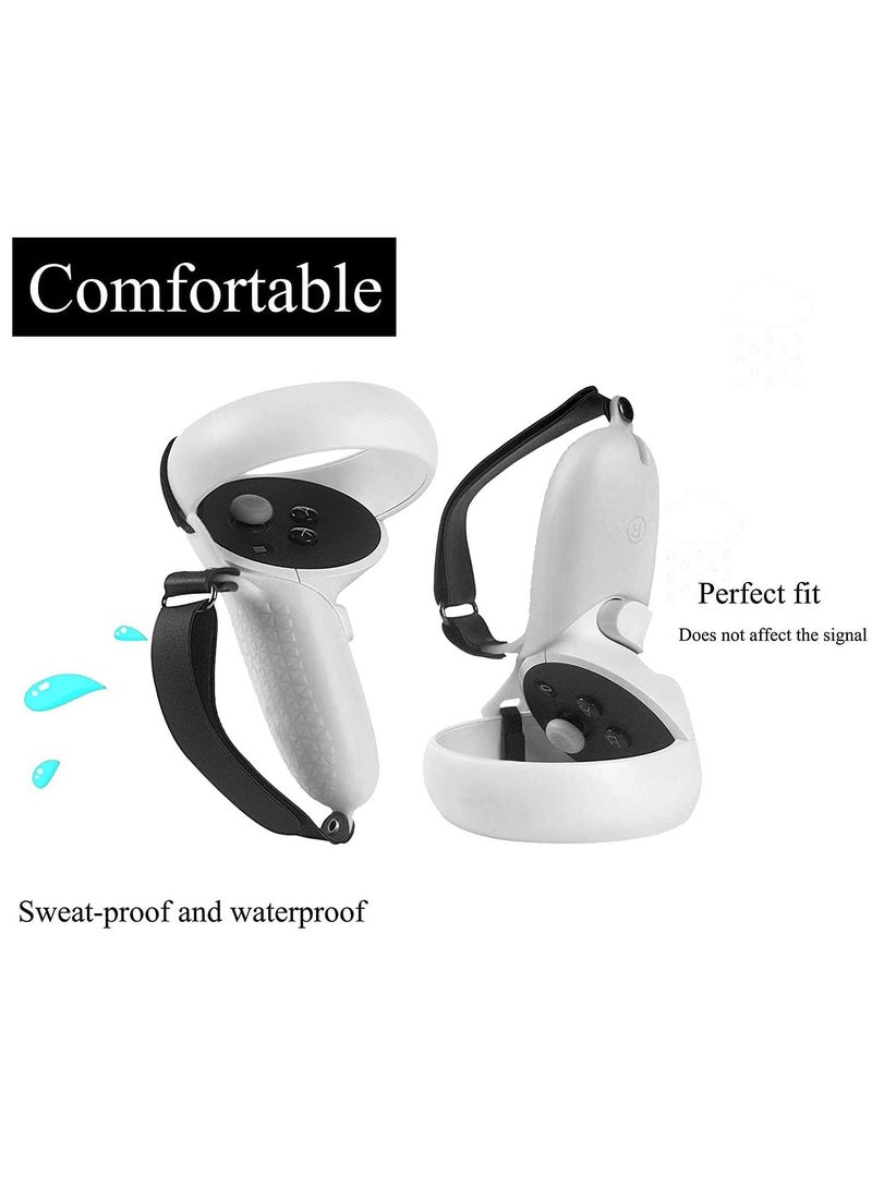 1 Pair Controller Grips Cover with Knuckle Straps Compatible with Oculus Quest 2 Accessories - Image 4