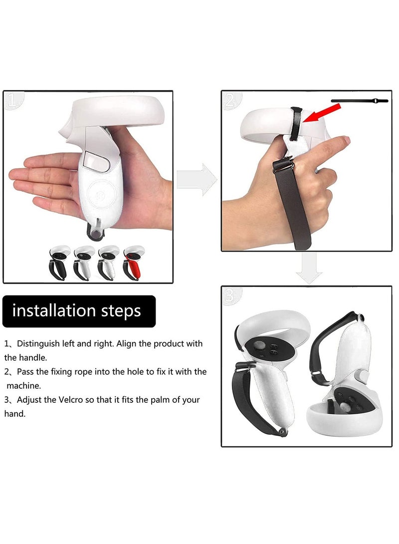 1 Pair Controller Grips Cover with Knuckle Straps Compatible with Oculus Quest 2 Accessories - Image 5