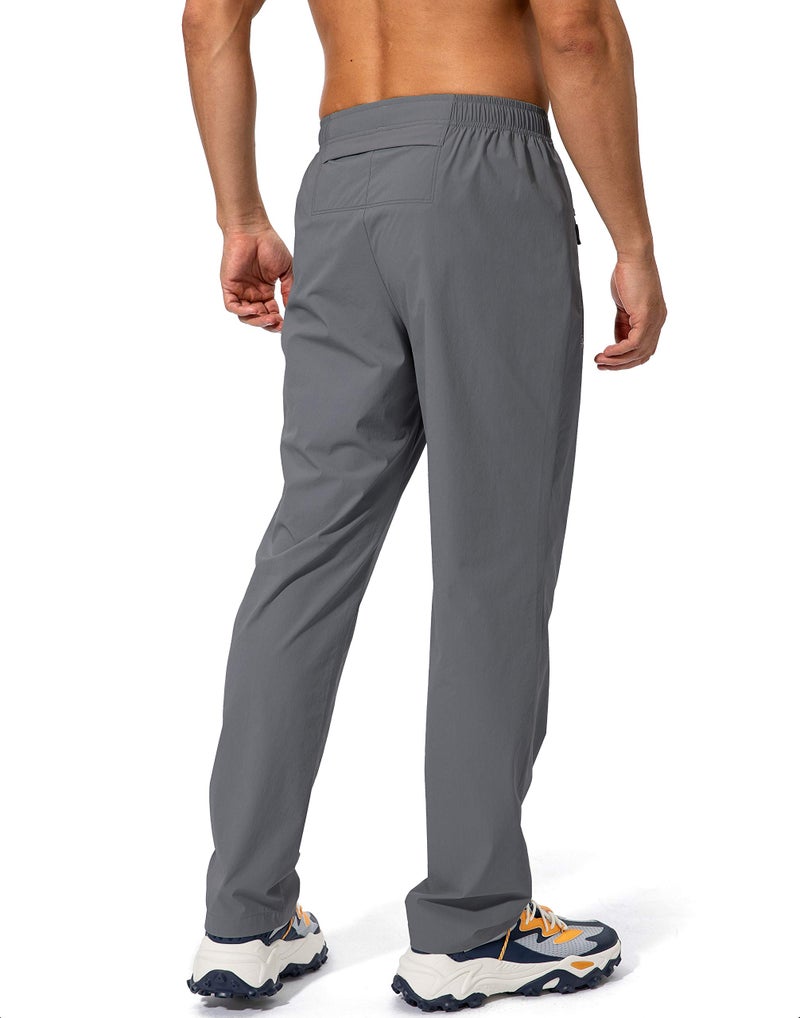 Pudolla Men's Workout Athletic Pants Elastic Waist Jogging Running Pants for Men with Zipper Pockets (Dark Grey X-Large) - Image 3