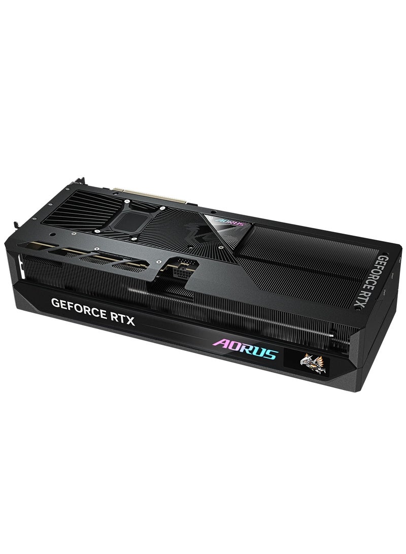 AORUS GeForce RTX™ 5080 MASTER 16GB GDDR7 Graphics Card, NVIDIA Blackwell Architecture, WINDFORCE Cooling System, Hawk Fan, Dual BIOS (Performance/Silent), RGB Halo, LCD Edge View, Composite Metal Grease, Server-Grade Thermal Gel, Reinforced Structure, Versatile VGA Holder | GV-N5080M-16GD  - Image 5