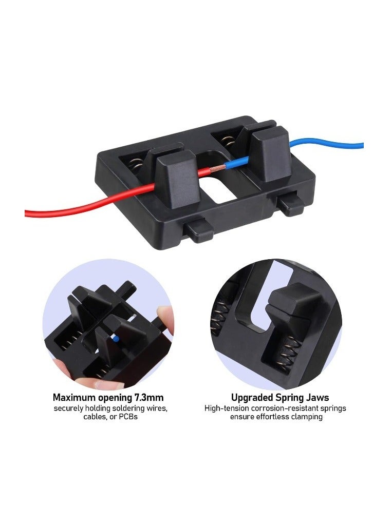 Electric Wire Welding Fixture with Stabilizing Holder Soldering Wire Holder w/Dual Spring - Loaded Clips, Black Base, Helping Hands Holder for Home DIY, Electrode & Workshop Repairs - Welding Accessories Hands-Free Operation - Image 3