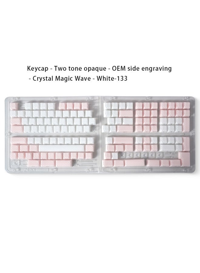 XVX "Crystal Jelly" Series Two-color Molding PC Crystal Side Engraved 113 Keys With Ergonomic Key Caps-Color:Keycap-two-color Opaque-oem-crystal Magic Wave-white Powder-136  - Image 1