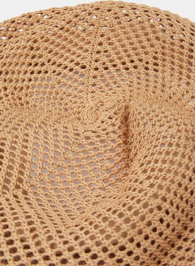 Styli  Brown Crochet Knit Beanie for Women | Best Price UAE