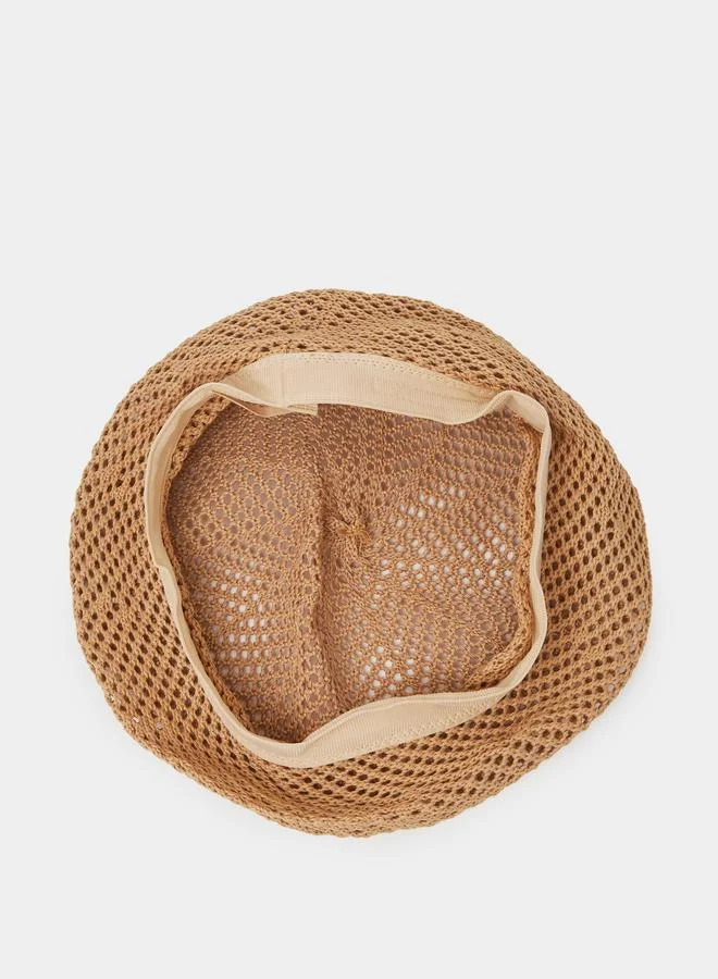 Styli  Brown Crochet Knit Beanie for Women | Best Price UAE