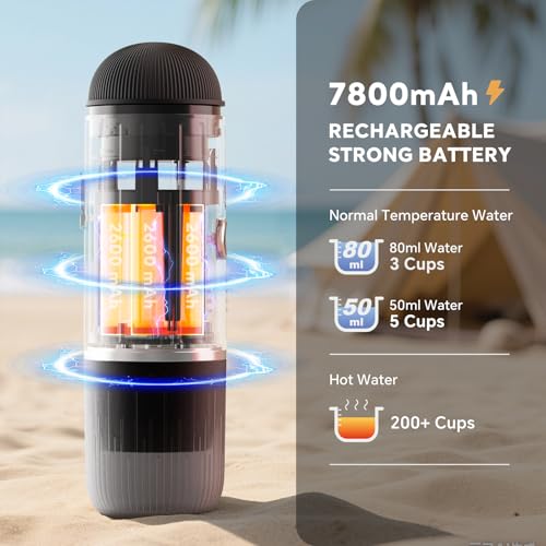 RECAFIMIL Portable Electric Espresso Machine, Travel Coffee Maker for Camping, Car Self-Heating Coffee Machine with USB-C, Compatible With NS Capsules & Ground Coffee, Portable Coffee Maker for Hiking,RV,Office - Image 3