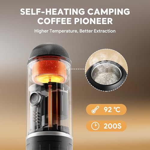 RECAFIMIL Portable Electric Espresso Machine, Travel Coffee Maker for Camping, Car Self-Heating Coffee Machine with USB-C, Compatible With NS Capsules & Ground Coffee, Portable Coffee Maker for Hiking,RV,Office - Image 4
