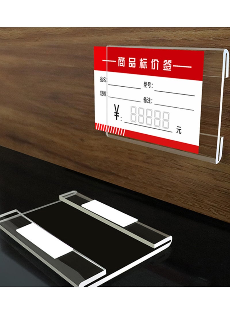 JiFENG 10 PCS Wall Mount Acrylic Sign Holder Clear Plastic Wall Sign Holders Horizontal Acrylic Frames for Offices, Stores, Restaurants - Image 2