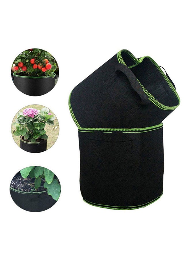 NIBEMINENT Flower Pot With Handle Black - Image 1