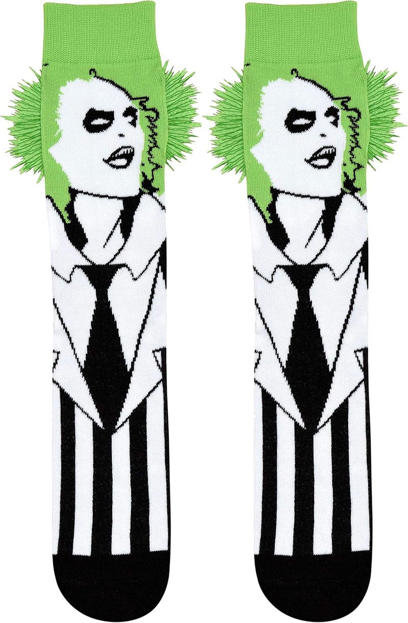 HYP Beetlejuice with Embellished Hair Cosplay Men's Crew Socks - Image 1