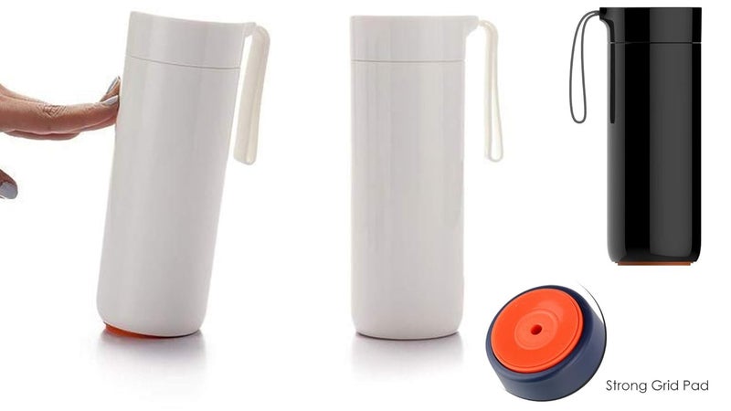 AEC Unspillable Vacuum Suction Bottom Office Coffee Mug Bottle Tumbler Thermos Flask, 400ML (400ML, Black) - Image 3