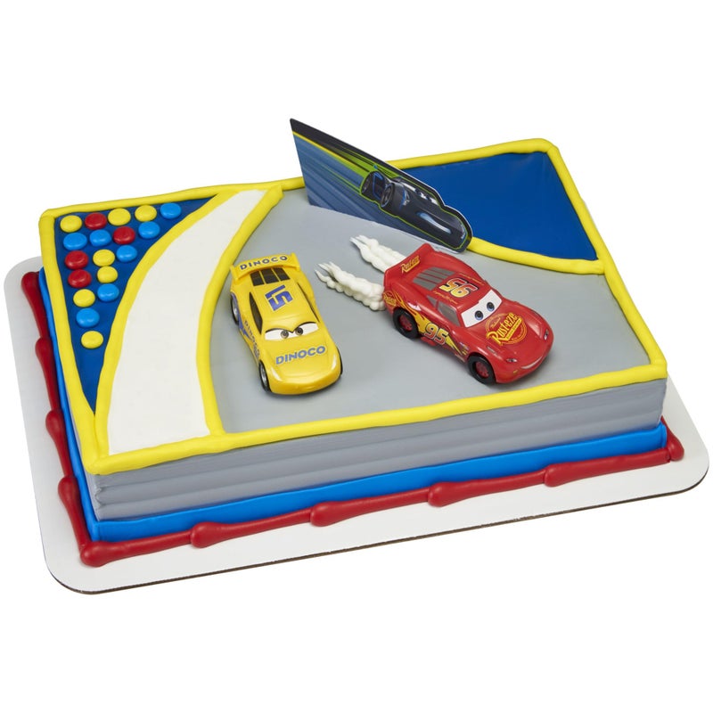 DecoPac DecoSet Disney and Pixar Cars 3 Ahead of The Curve Cake Topper 3Piece Set featuring Lightning McQueen Cruz Ramirez and Jackson Storm - Image 2