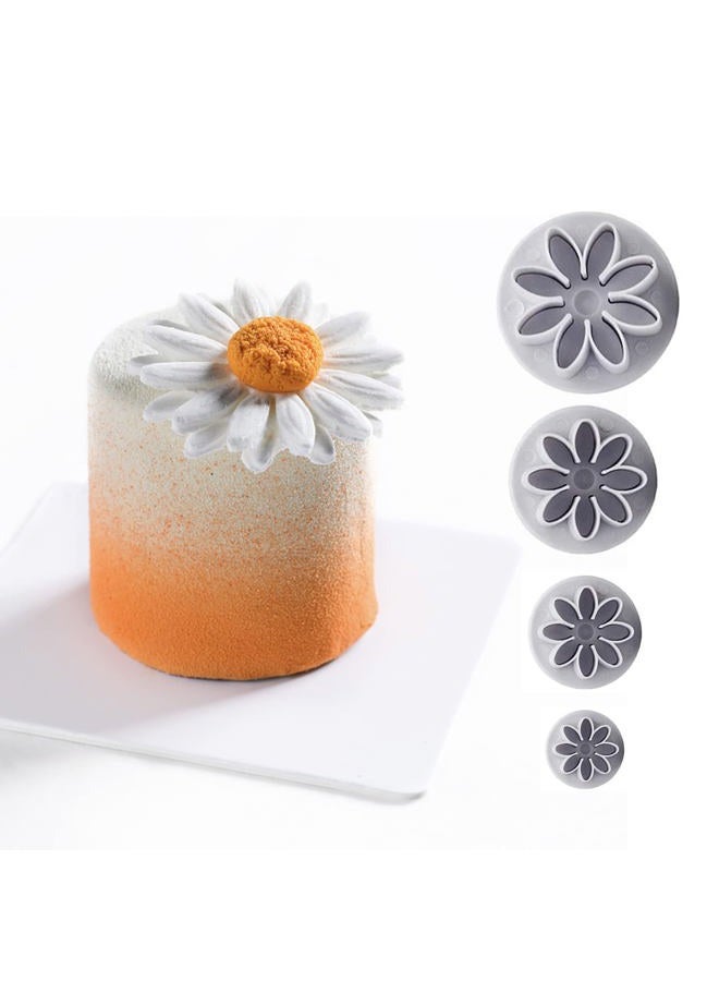 YAFIYGI 4PC Chrysanthemum 8Petals Daisy Plunger Cutter Gerbera Flower Fondant Supplies Cutting Set Cookie Cutter Decorating Mold Tools Decoration Embossing Tool - Image 1