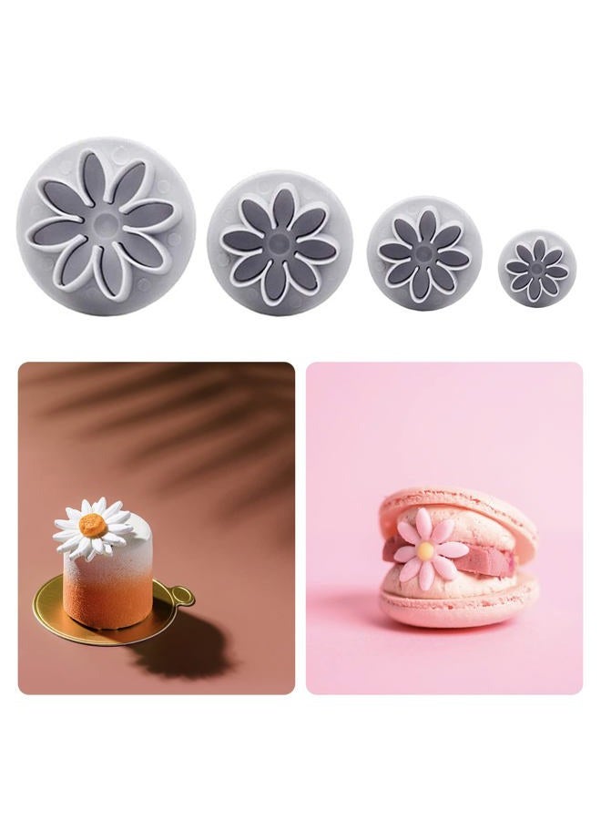YAFIYGI 4PC Chrysanthemum 8Petals Daisy Plunger Cutter Gerbera Flower Fondant Supplies Cutting Set Cookie Cutter Decorating Mold Tools Decoration Embossing Tool - Image 5