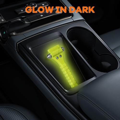 SINSEN Car Safety Hammer, Window Glass Hammer Breaker and Seatbelt Cutter, Emergency Automotive Escape Tool, 2-in-1 for Family Rescue, Glow in Dark, Set of 2 (S-02) - Image 5