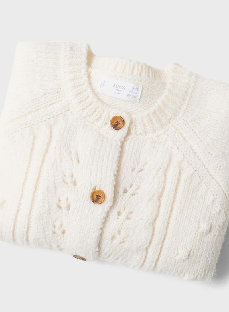 MANGO Infant Button Detail Knitted Cardigan