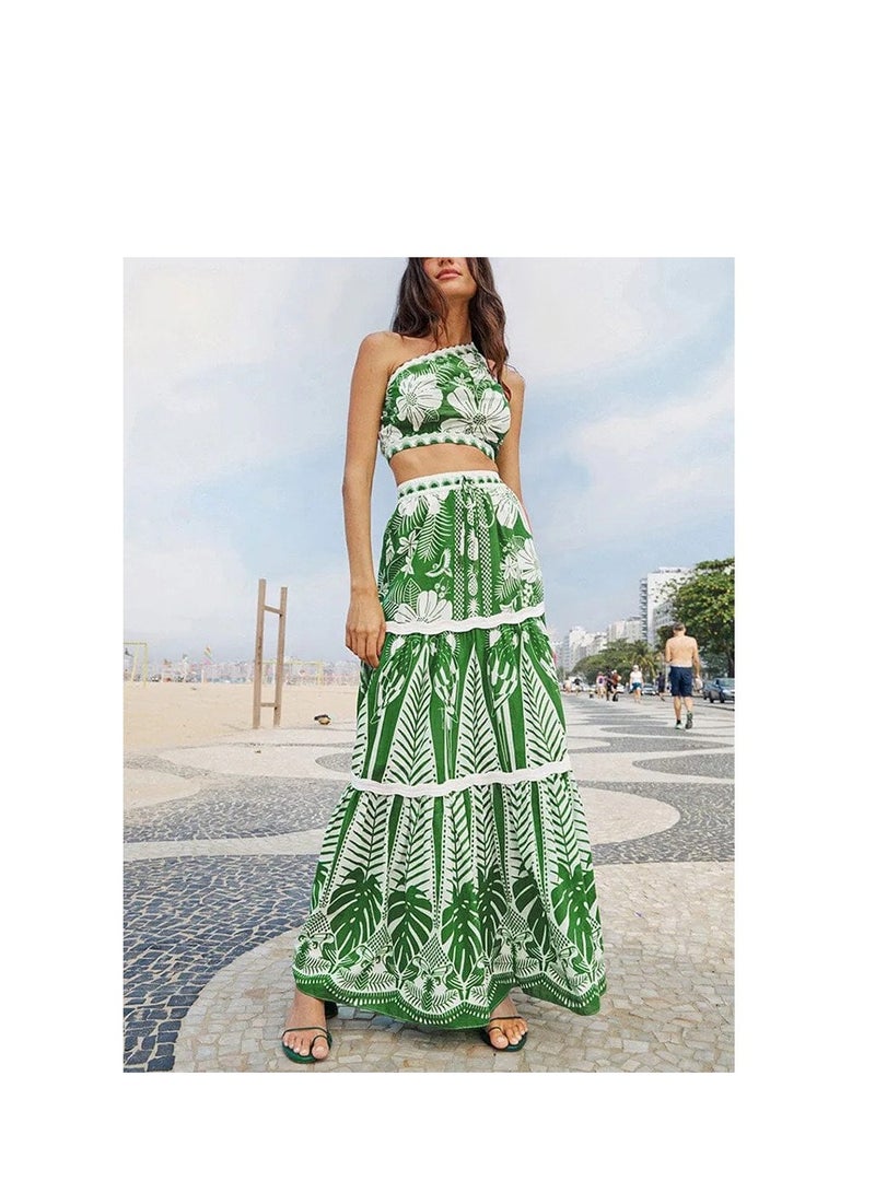 Y&D 2 Pice Summer swimsuit cover up women halter  set swimming suit women Beach Wear Swimwear - Image 4