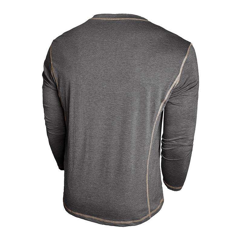 Cross-Border Men''s New Long-Sleeved Henley Shirt Export and Men''s Color-Blocked T-Shirt Bottoming Shirt Henley - Image 4