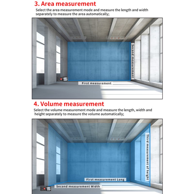 Rangefinder: Multicolor, 30 Data Storage Sets, High Accurate Intelligent Measurement - Aesthetic Ergonomic Antislip Grip, Multifunctional Measurement Modes for Renovation Projects, Hydraulic Construct - Image 4
