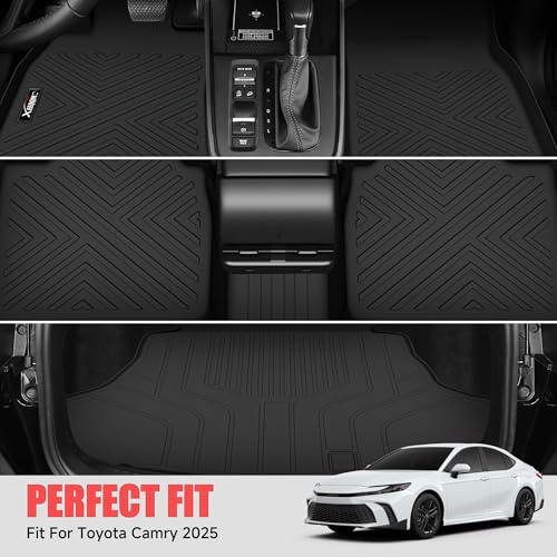 XEEQQMO Floor Mats & Trunk Mat for 2025 2026 Toyota Camry All Weather TPE Protection Floor Liners Full Set with Cargo Liner for 2026 Toyota Camry Accessories - Image 3