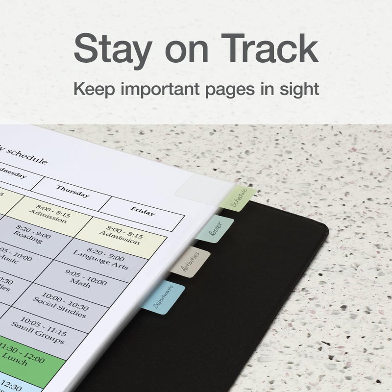 Redi-Tag Write-On Tabs, Repositionable Tabs for Binders and Planners, Removable Pop Up Tags, 4 Calming Colors, 1" x 1.5", 88 Per Pack (1006508) - Image 5
