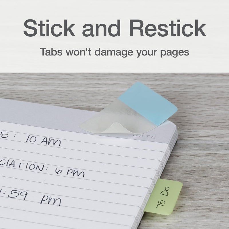 Redi-Tag Write-On Tabs, Repositionable Tabs for Binders and Planners, Removable Pop Up Tags, 4 Calming Colors, 1" x 1.5", 88 Per Pack (1006508) - Image 4