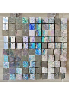 Generic 1 x 5 pcs Square Sequin Wall Panel Gatesby Wedding Decor Laser silver jx-1101 