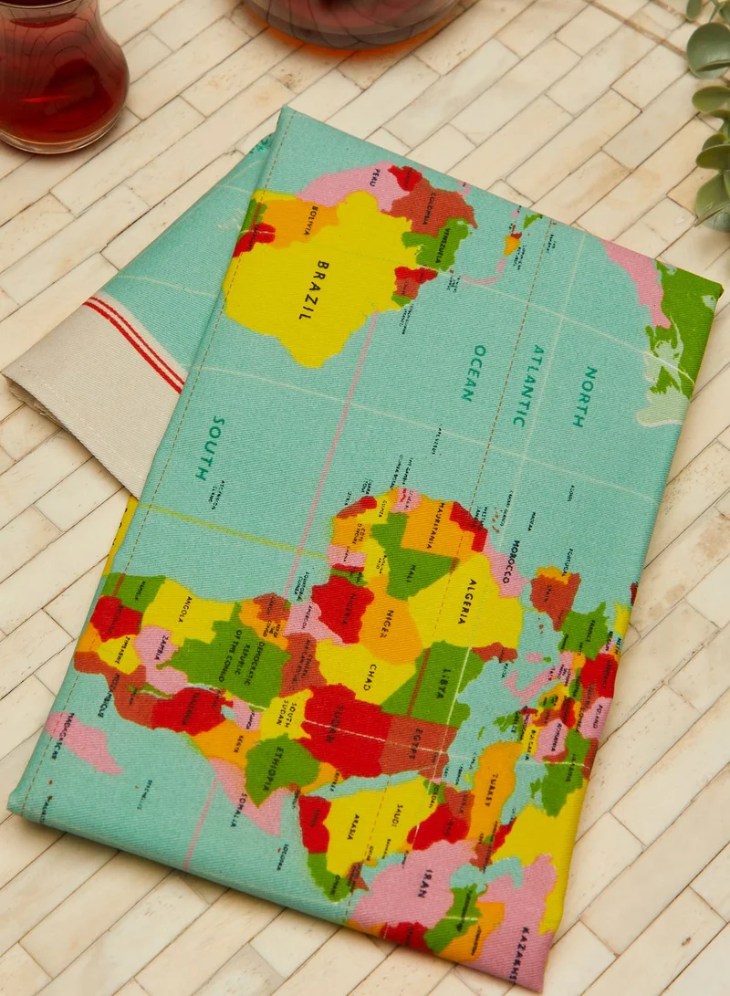 Rex London World Map Tea Towel