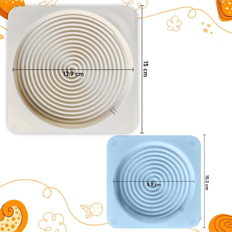 MoldBerry Silicone Big and Small Silicone Spiral Design Chocolate Mold Candy Tart Mousse Cake Cookie Dessert Ice Cream Decoration Disc Diameter Pack of 2 - Image 2