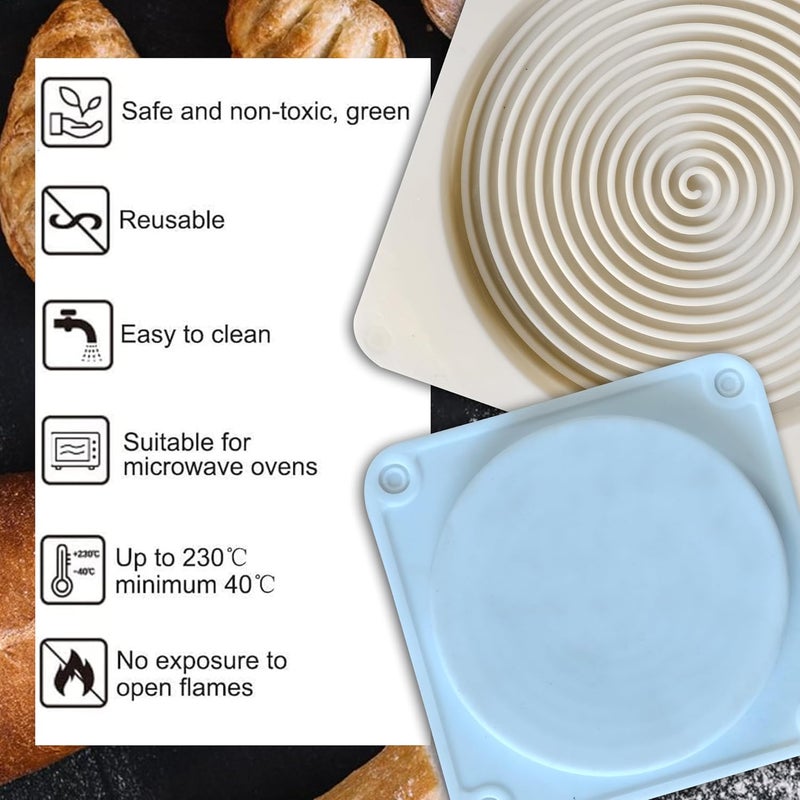MoldBerry Silicone Big and Small Silicone Spiral Design Chocolate Mold Candy Tart Mousse Cake Cookie Dessert Ice Cream Decoration Disc Diameter Pack of 2 - Image 4