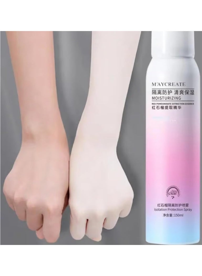 maycreate Korean Whitening Spray with Pomegranate Extract for Face & Body – Brightening, Moisturizing & Sun Protection – 150ml - Image 2
