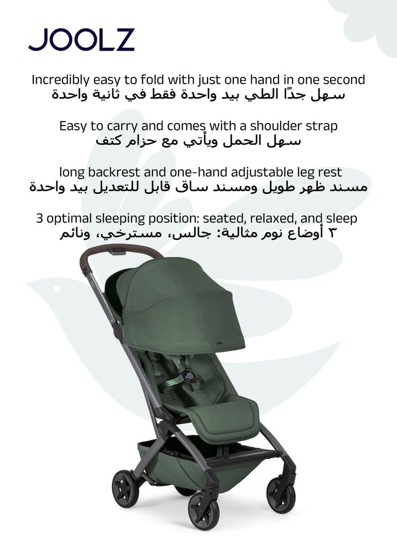 JOOLZ Compact & Lightweight Baby Stroller | One-Hand Fold | Suitable from Newborn to Toddler | Easy Steering | Airplane Friendly | Ultra-Compact | 44x53x23.5 CM | Forest Green | 6.2 Kg - Image 4
