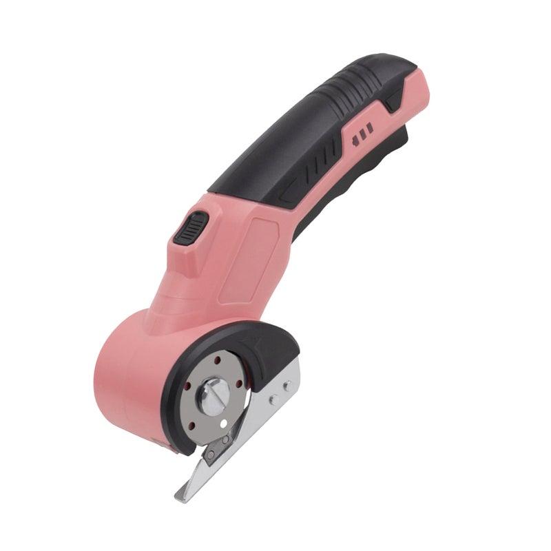 Cordless Electric Scissors 3.6V Rechargeable Cardboard Box Cutter Fabric Scissor with Spare Blade Safety Lock & LED Light for Leather Carpet Plastic Cutting Sewing Crafting Project Pink - Image 4