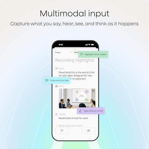 Plaud NotePin Voice Recorder, AI Voice Recorder, App Control, AI Notetaker, AI Transcribe & Summarize, Support 112 Languages, 64GB Memory, Audio Recorder for Lectures, Meetings, Cosmic Gray - Image 3
