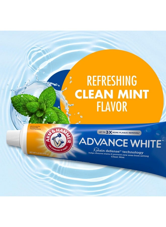 Arm & Hammer - معجون أسنان آرم آند هامر أدفانس وايت، بنكهة النعناع المنعش، وتقنية حماية الأسنان من البقع، 6 أونصة (عبوة من 4 قطع) - Image 1