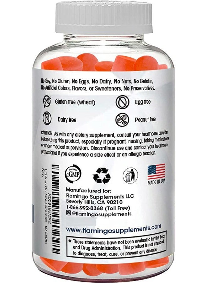 Flamingo Supplements Lithium Orotate Gummies 5mg per Serving - Third Party Tested, Plant Based. Alterative to Lithium Drops or Pills. Trace Mineral for Mood Support- Strawberry Flavored Lithium Supplements- 60 Count - Image 5