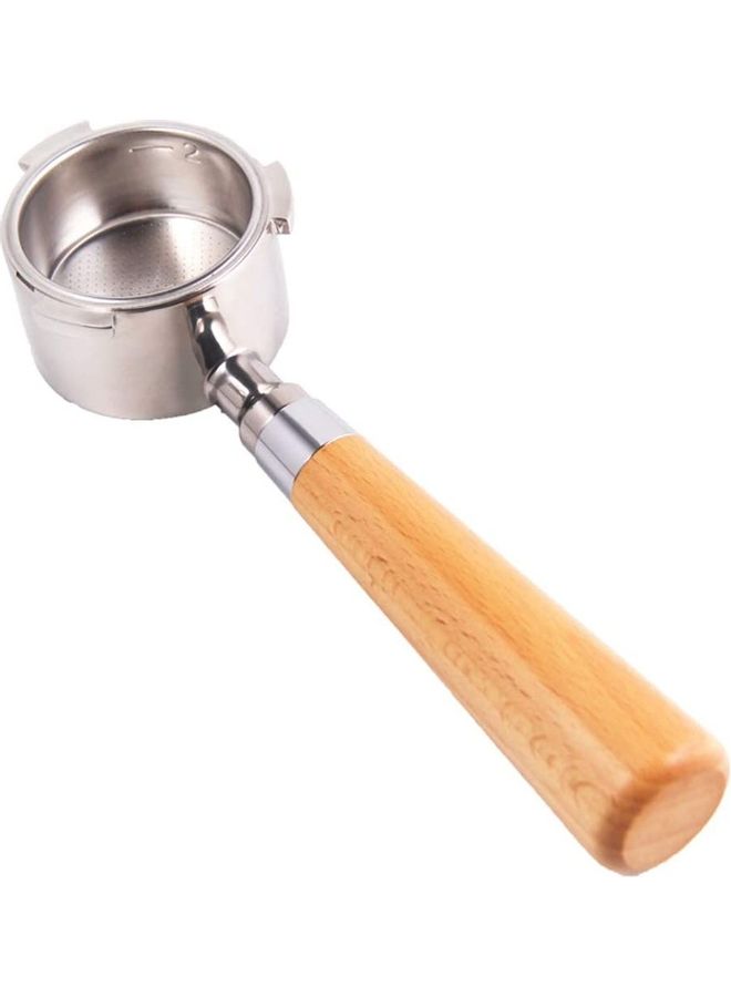 NIBEMINENT 51mm Espresso Coffee Bottomless Portafilter Silver/Beige - Image 1