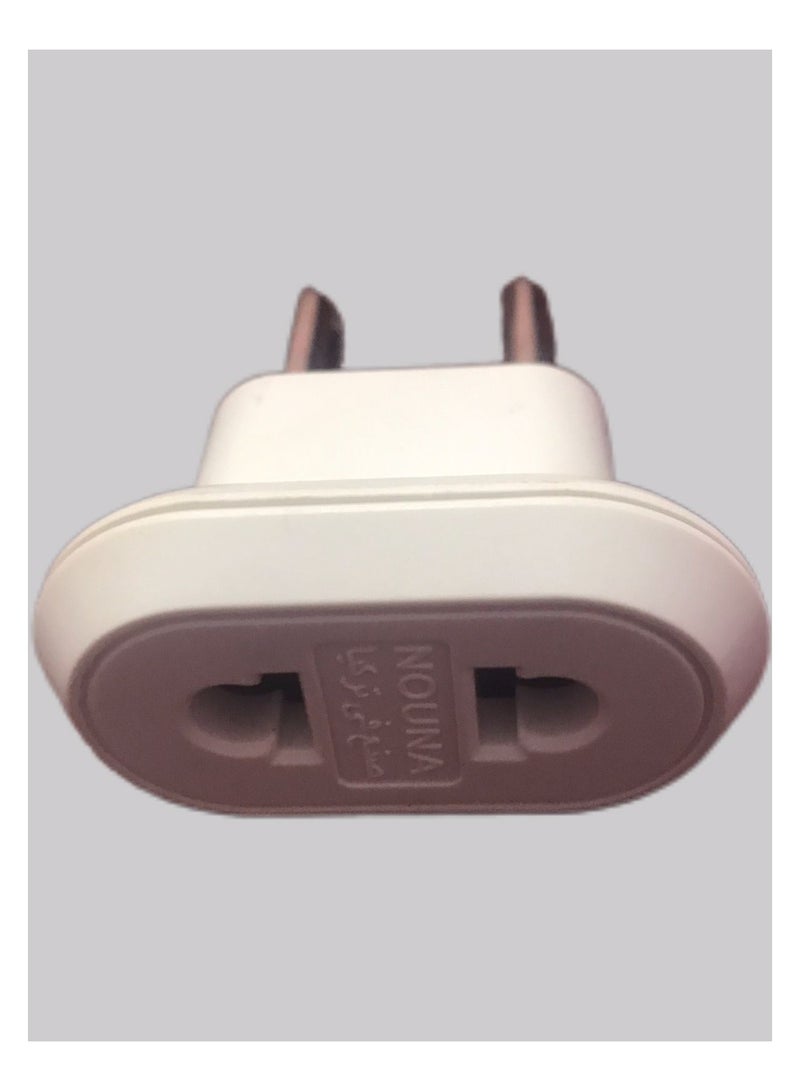 Dual to dual plug adapter, beige, number 1 - Image 1