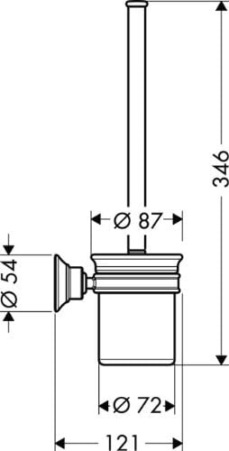AXOR Hansgrohe 42035820 Montreux Toilet Brush and Holder Wall Mount Brushed Nickel  - Image 2