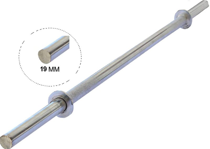 Korbax Weight Lifting Rod, 19MM Gym Rod, Chrome Plated Steel Gym Rod, Rods Combo With 4 Feet Straight Rod & 1 Pair Steel Dumbbell Rods (4Ft, 19MM) - Image 2
