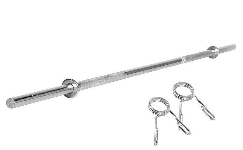 Korbax Weight Lifting Rod, 19MM Gym Rod, Chrome Plated Steel Gym Rod, Rods Combo With 4 Feet Straight Rod & 1 Pair Steel Dumbbell Rods (4Ft, 19MM) - Image 3