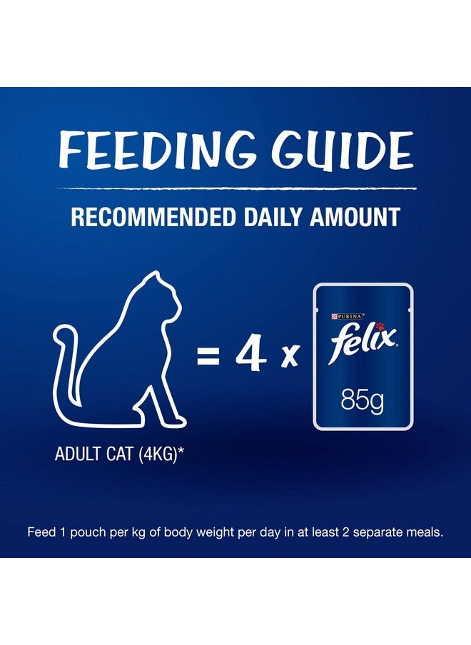 PURINA - Felix As Good As It Looks Wet Food For Adult Cats|Complete And Balanced Cat Food |Mackerel Flavour|Pack Of 12 Pouches (12 X 85 G) - Image 1